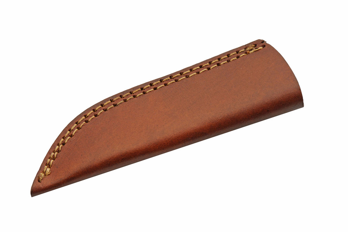 Umbra Forest skinner knife with blue wood handle and brown leather sheath – photo 5 of 8