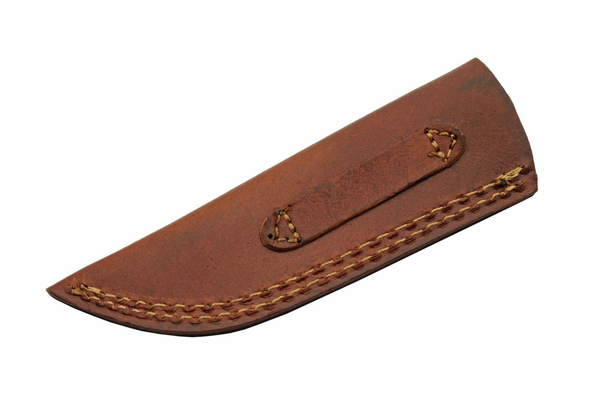 Umbra Forest skinner knife with blue wood handle and brown leather sheath – photo 8 of 8
