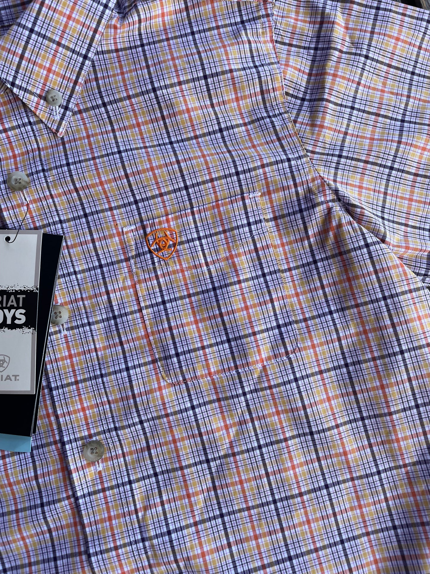 Ariat Boys Pro Series Macklin Short Sleeve Classic Fit Western Shirt