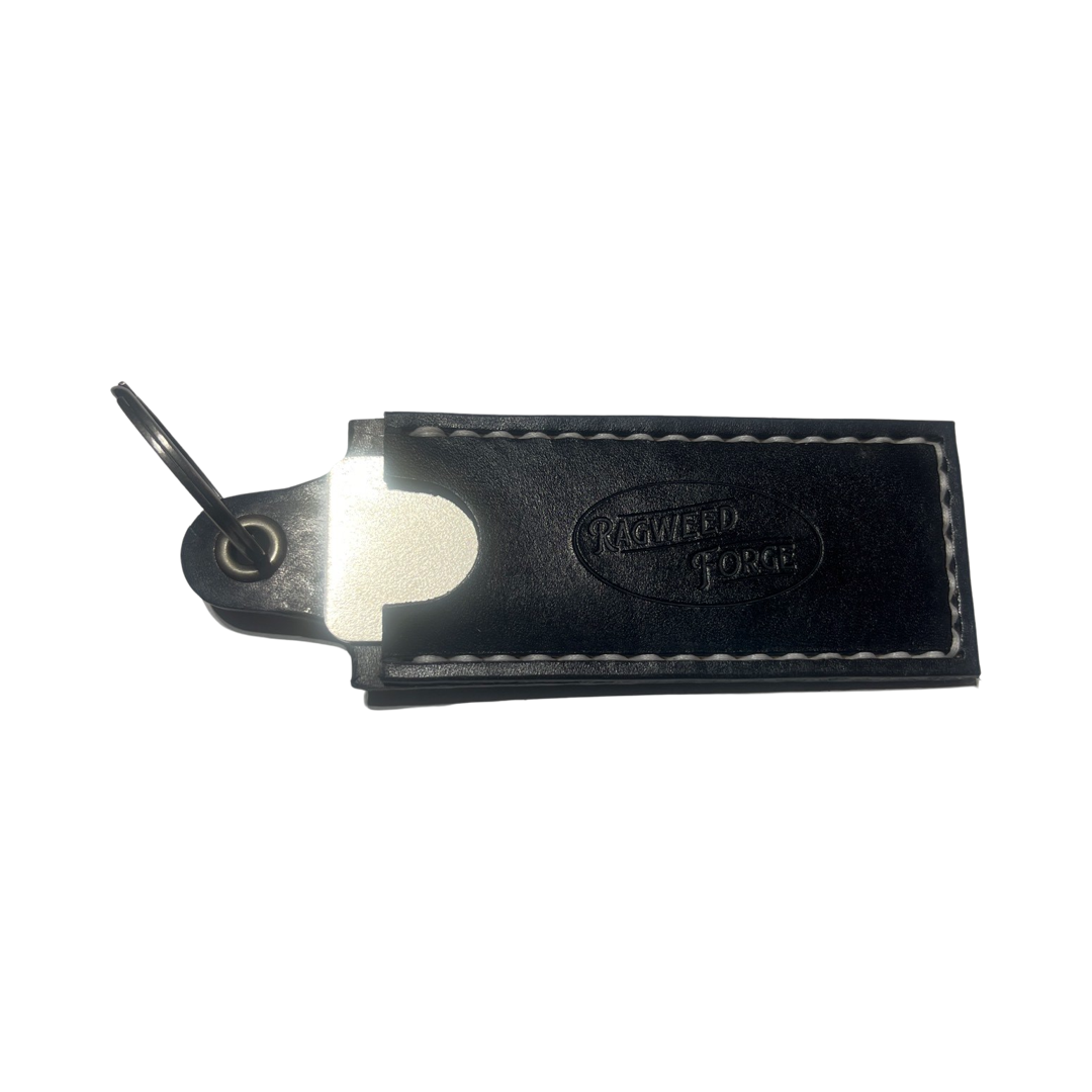 Knife Sharpening #6 - 2 Sided Diamond Plate with Leather Sheath - Black