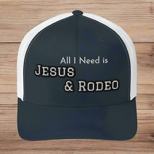 Jesus and Rodeo Trucker Hat - Bumpkin Ranchwear