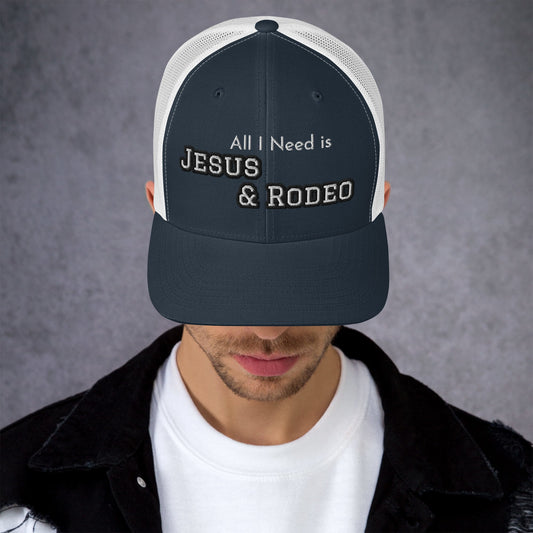 Jesus and Rodeo Trucker Hat - Bumpkin Ranchwear