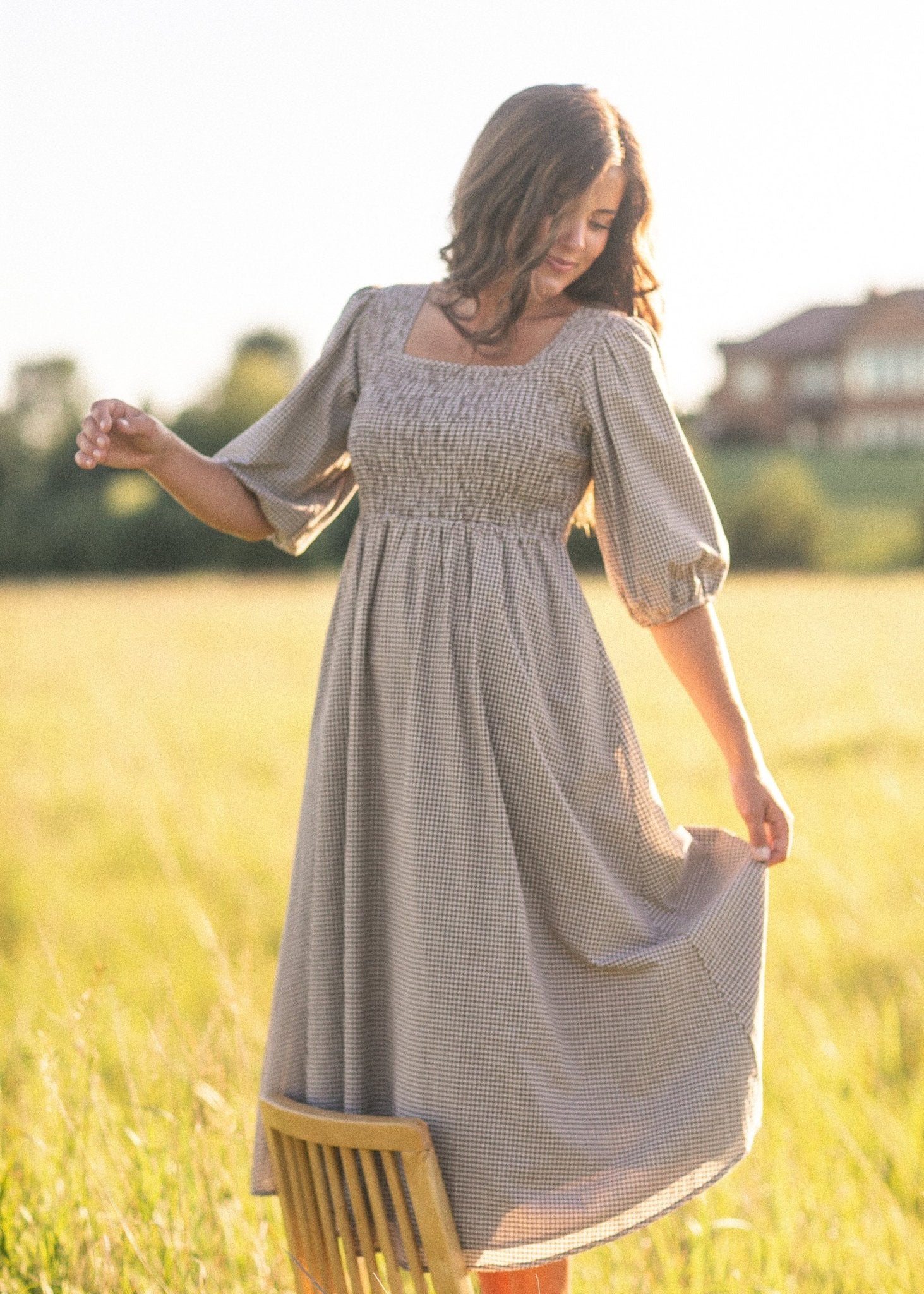 Kayleen Gingham Maxi Dress - Bumpkin Ranchwear
