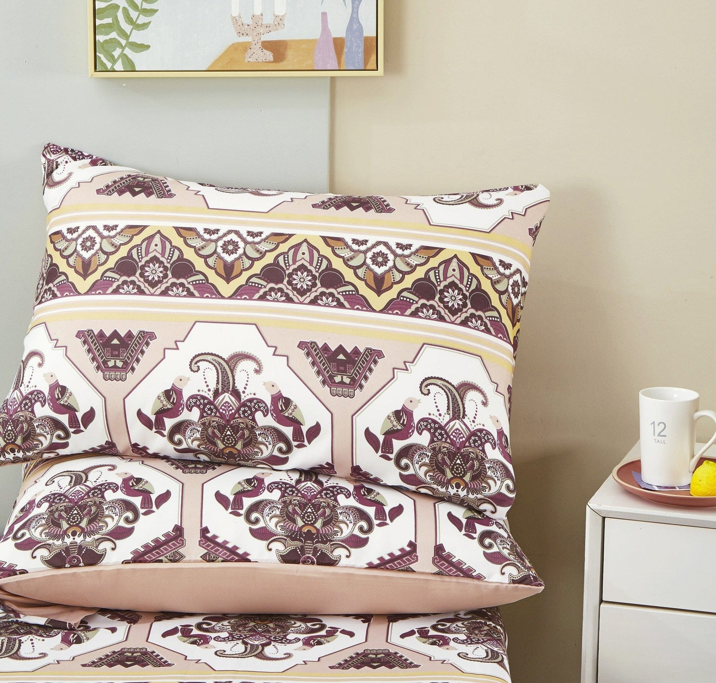 Kilim Duvet Cover - w/ Pillow Intricate Ornament Print - Bumpkin Ranchwear