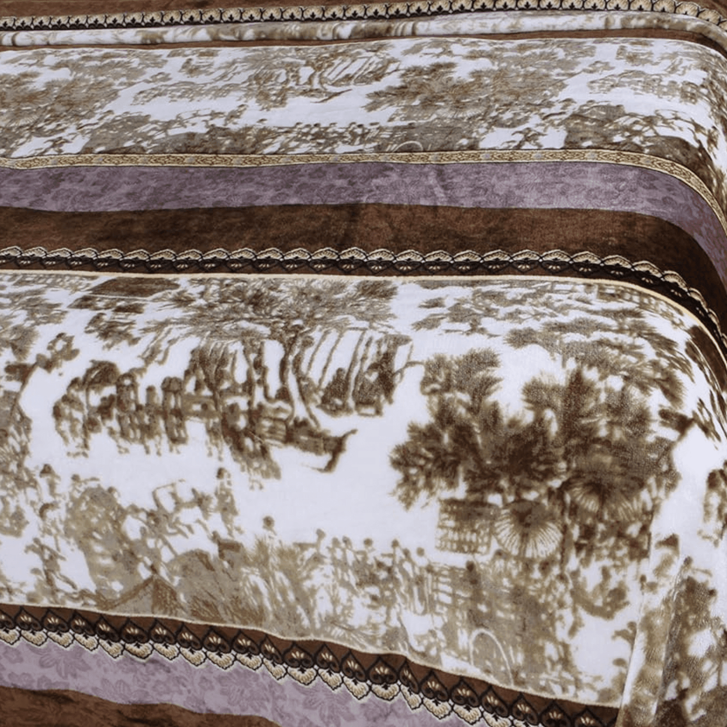 Lavender Floral Cabin Flannel Mink Fleece Throw Blanket - Bumpkin Ranchwear