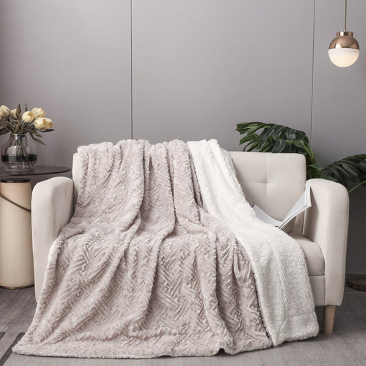 Lavender Grey Faux Fur Throw Blanket - Bumpkin Ranchwear