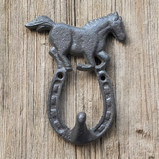 Lucky Cast Iron Horseshoe Hook - Good Luck Farmhouse Accent - Bumpkin Ranchwear