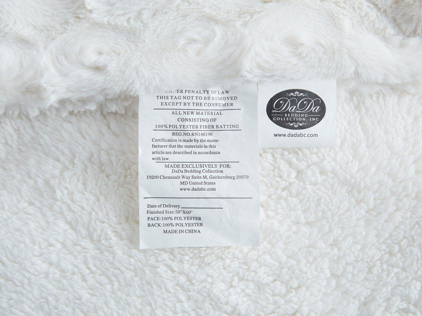 Luxury White Roses Fluffy Soft Sherpa Backside Faux Fur Throw Blanket - Bumpkin Ranchwear