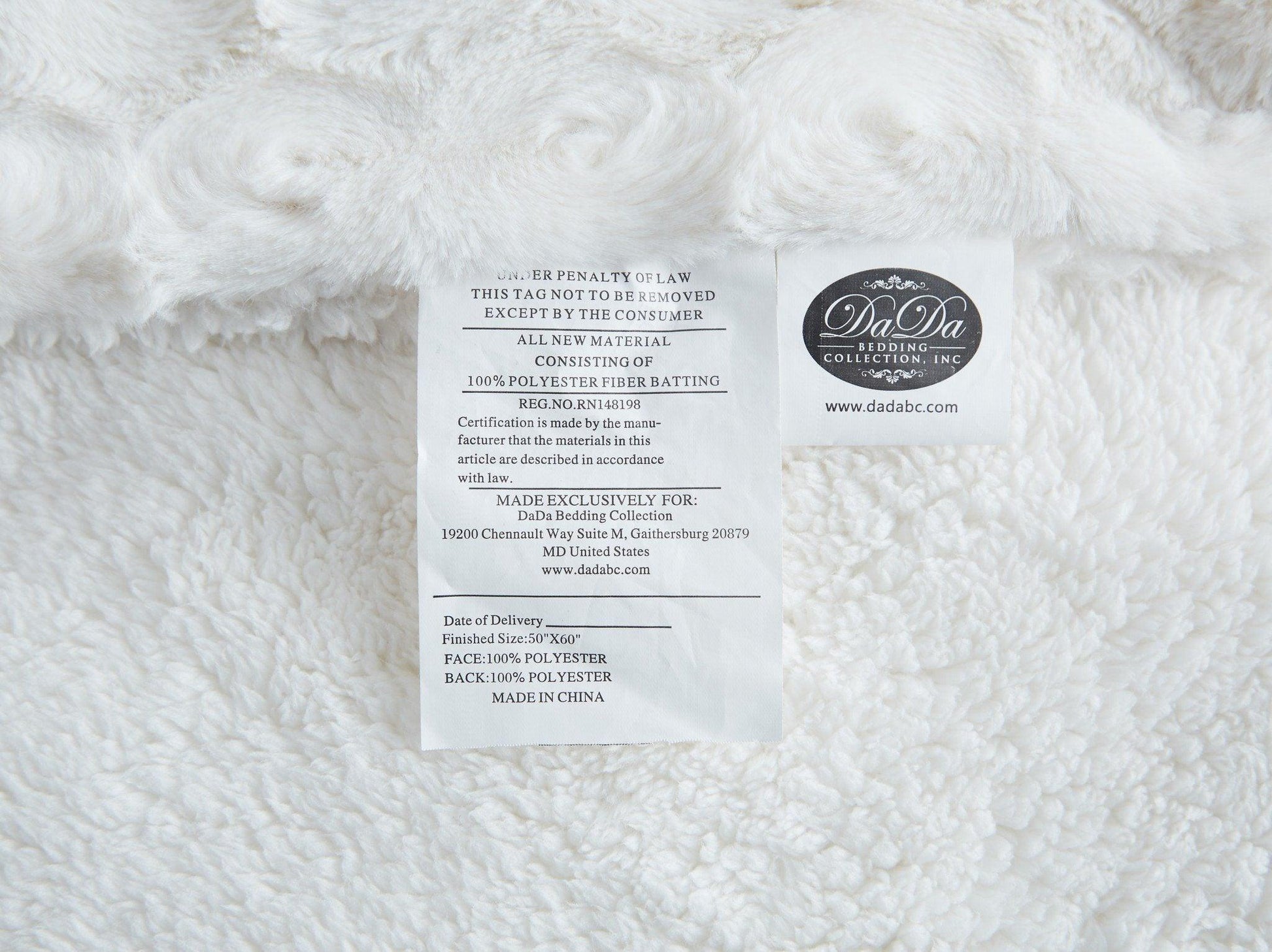Luxury White Roses Fluffy Soft Sherpa Backside Faux Fur Throw Blanket - Bumpkin Ranchwear