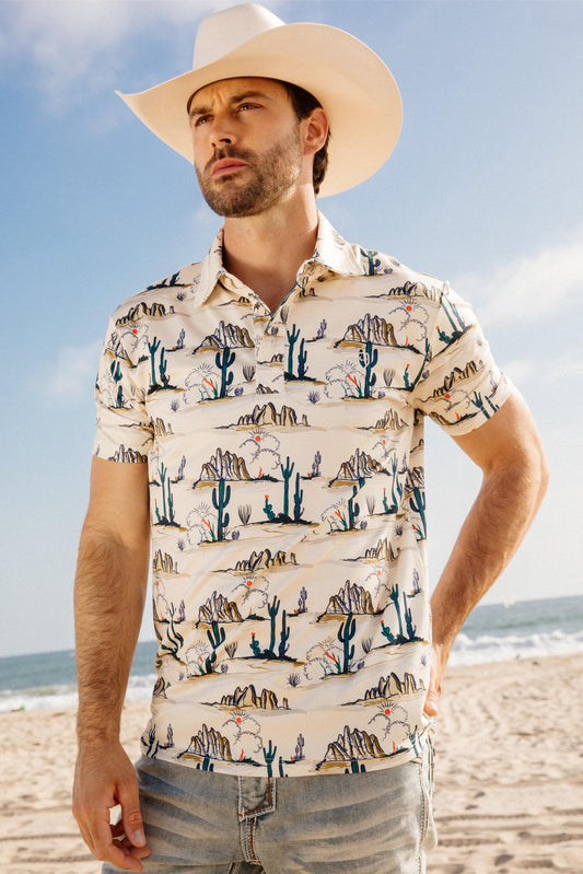 Cactus Print Polo