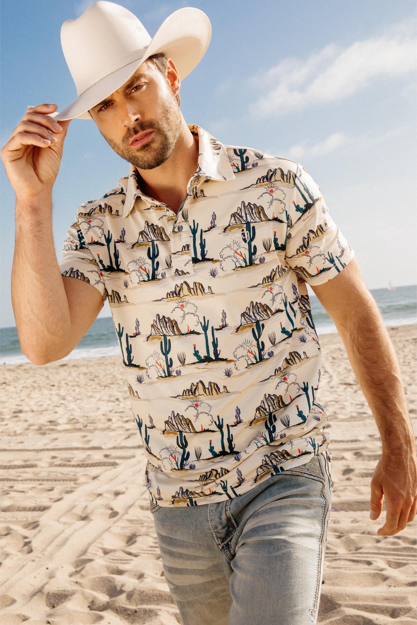 Cactus Print Polo