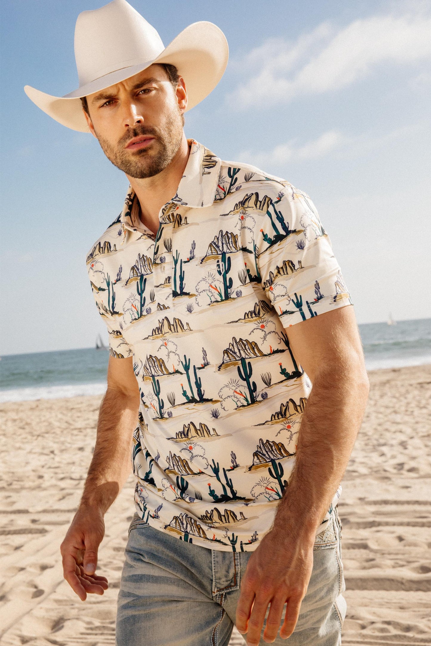 Cactus Print Polo