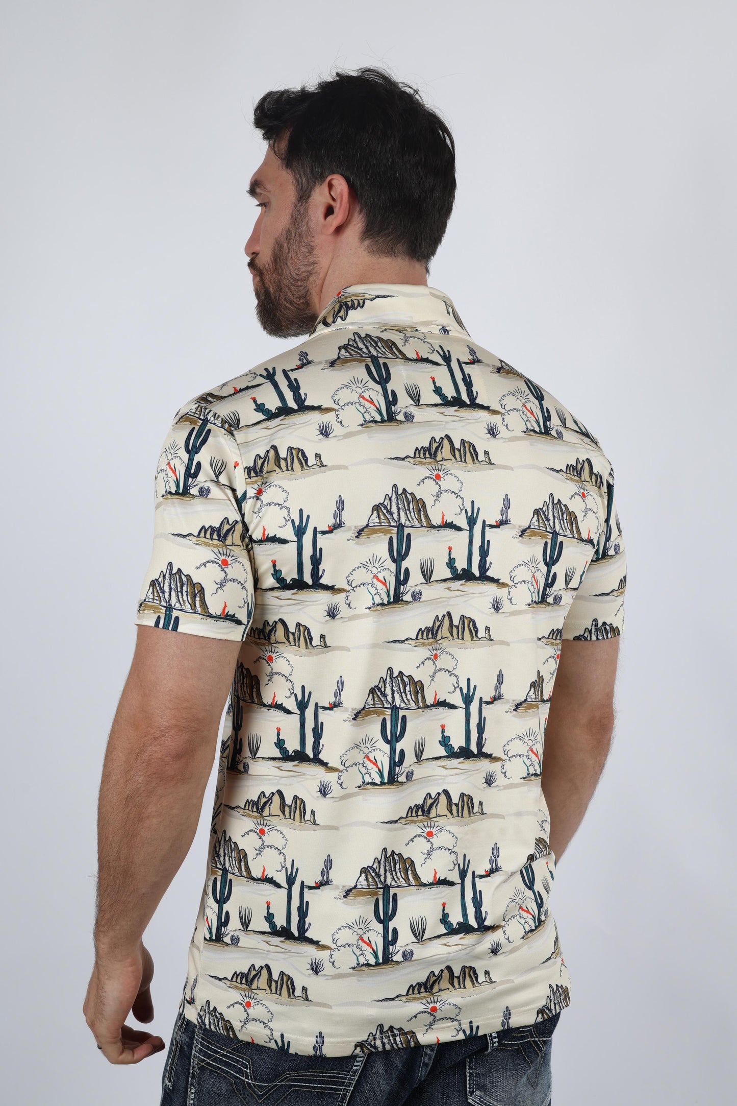 Cactus Print Polo