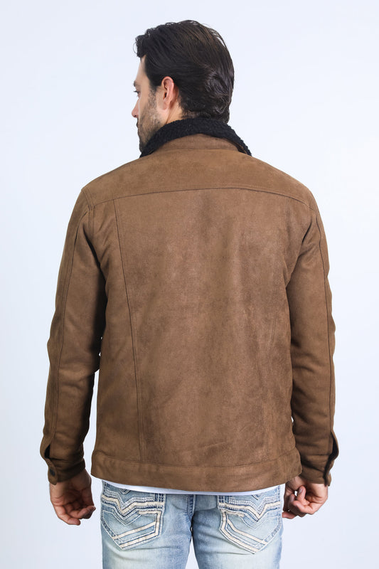 Mens Suede Jacket - Brown
