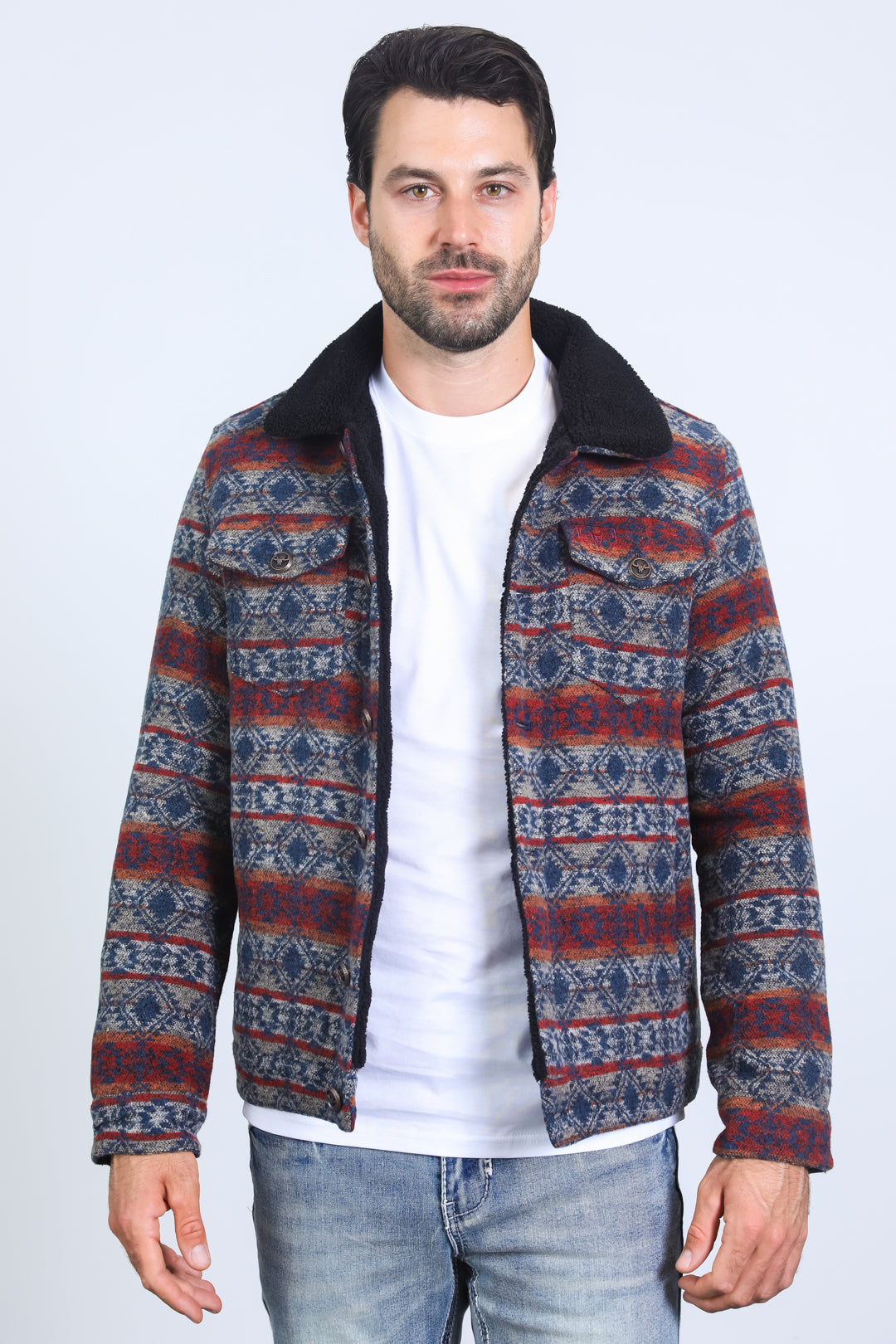 Aztec Quilted Fur-Lined Jacket