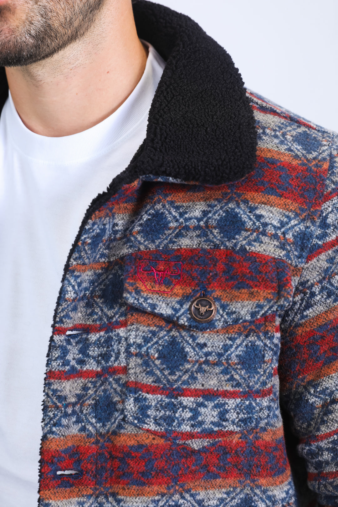 Aztec Quilted Fur-Lined Jacket