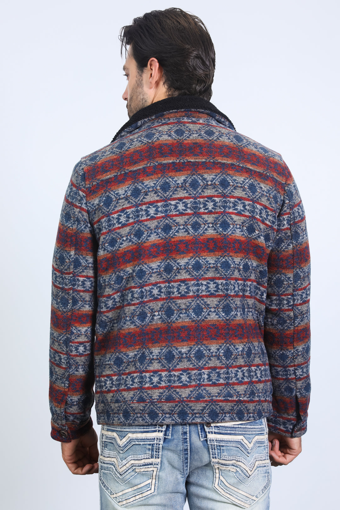 Aztec Quilted Fur-Lined Jacket
