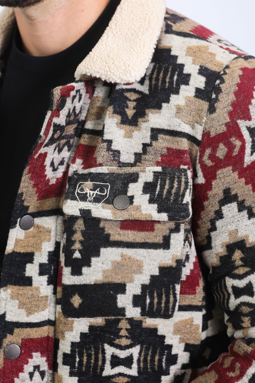 Aztec Quilted Fur-Lined Jacket