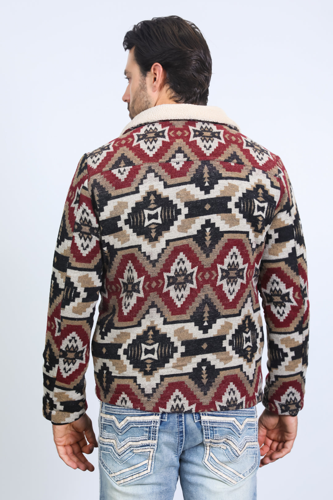 Aztec Quilted Fur-Lined Jacket