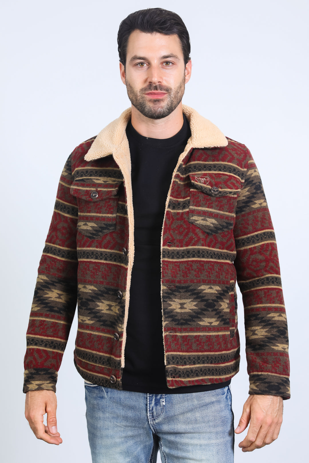 Aztec Quilted Fur-Lined Jacket