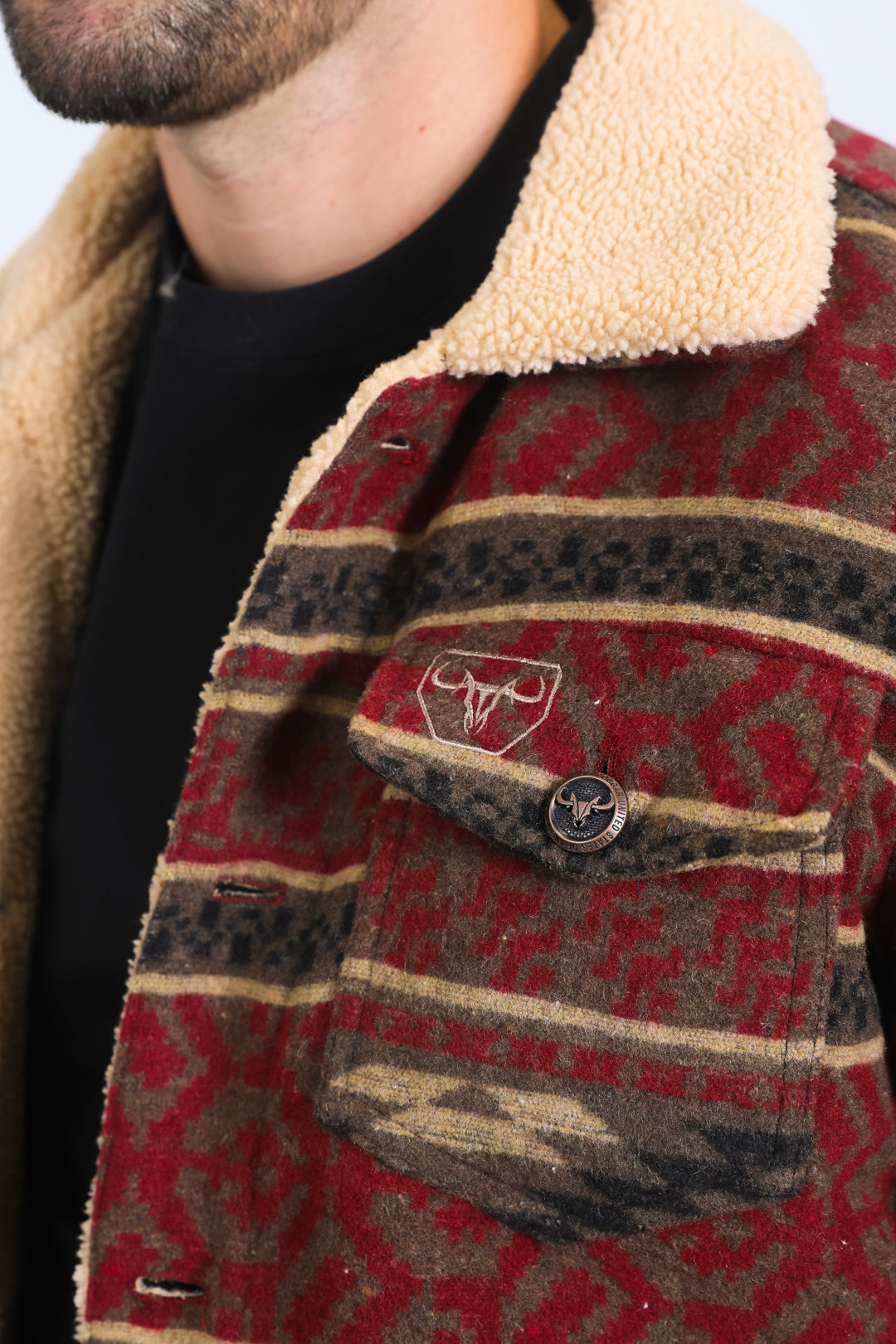 Aztec Quilted Fur-Lined Jacket
