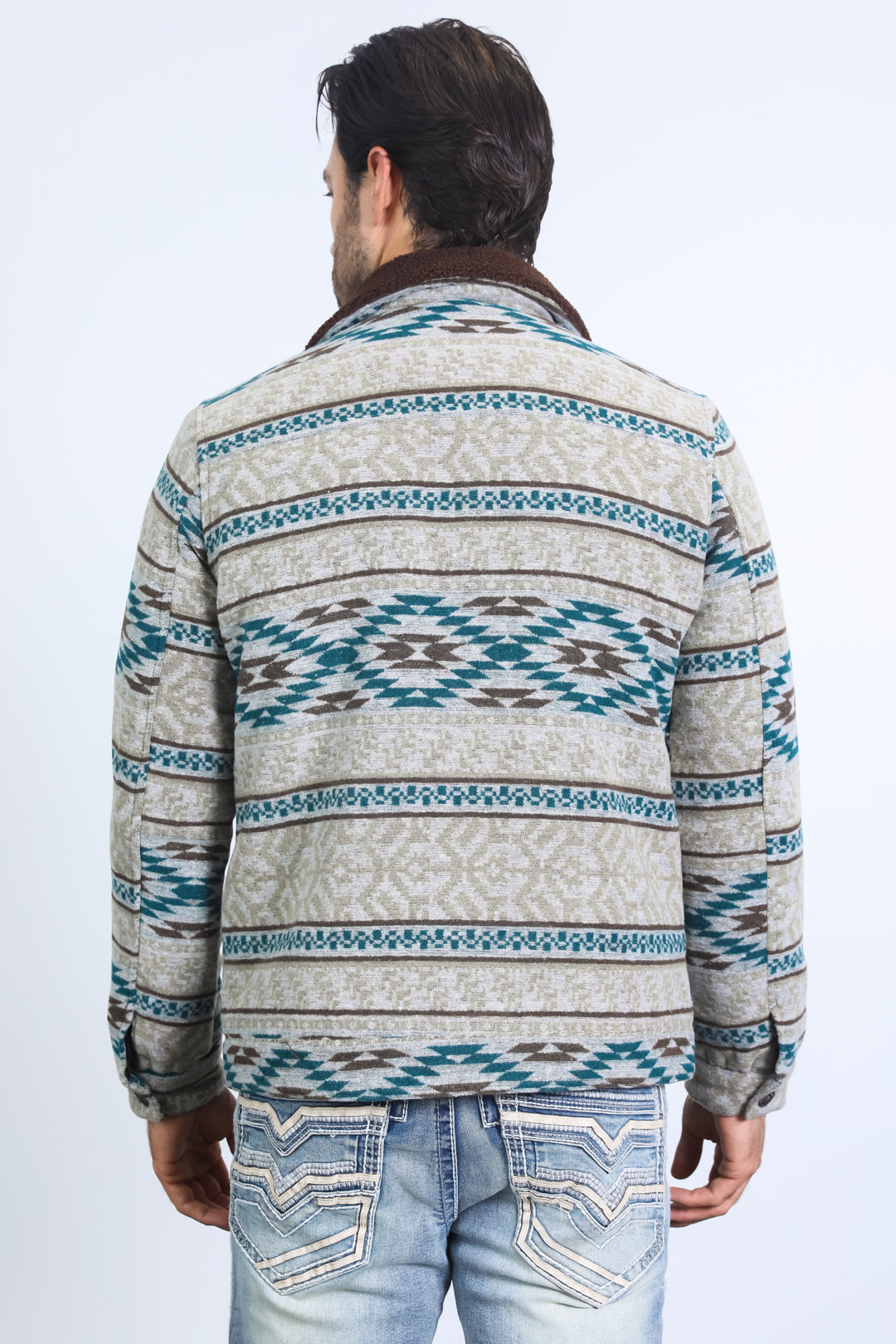 Aztec Quilted Fur-Lined Jacket
