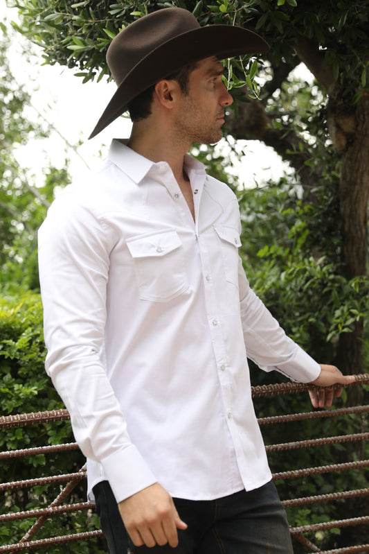 Modern Fit Solid White Dress Shirt