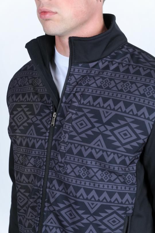 Mens Aztec SoftShell Concealed Carry Water - Resistant Jacket - Black - Bumpkin Ranchwear