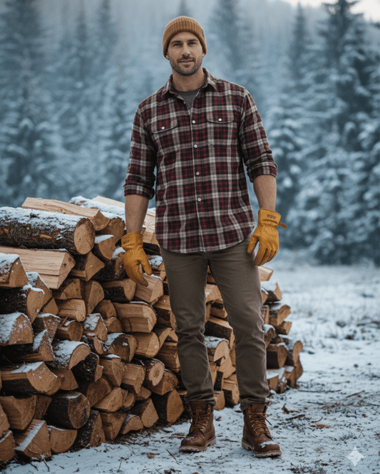 Men's Plus Size Classic Plaid Long Sleeve Shirt - Bumpkin Ranchwear