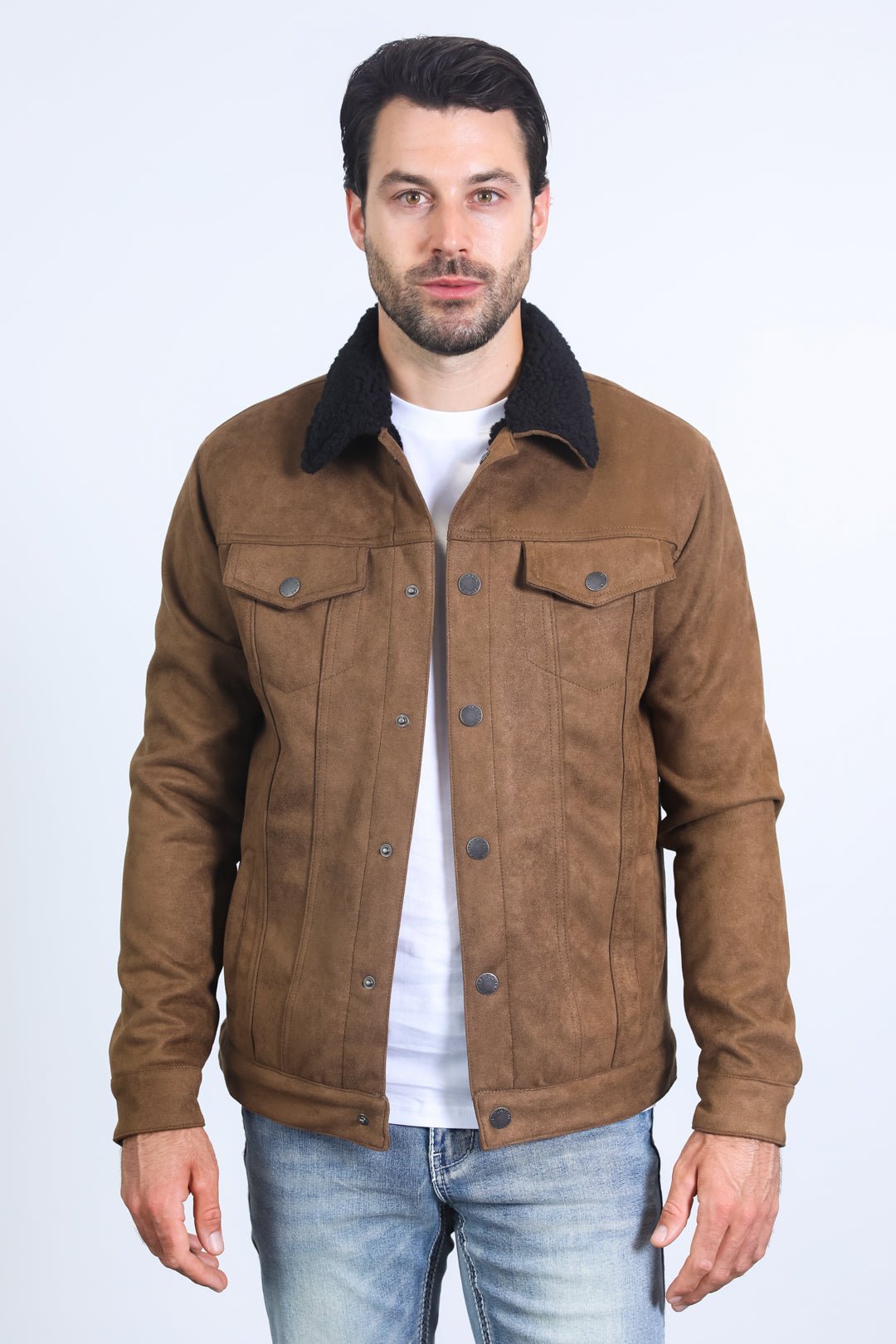 Mens Suede Jacket - Brown - Bumpkin Ranchwear