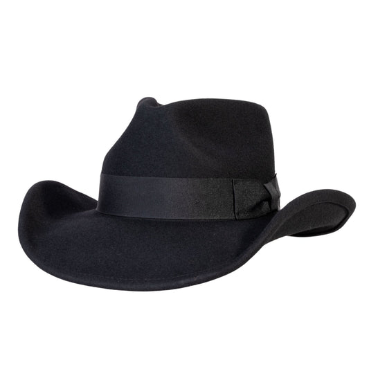 Midnight Black Felt Cowboy Hat - Bumpkin Ranchwear