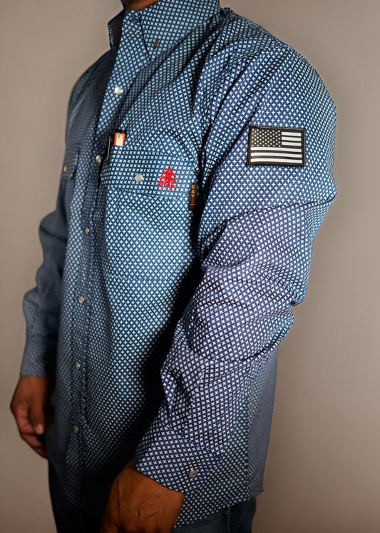 FR Pearl Snap Work Shirt - Honor Navy