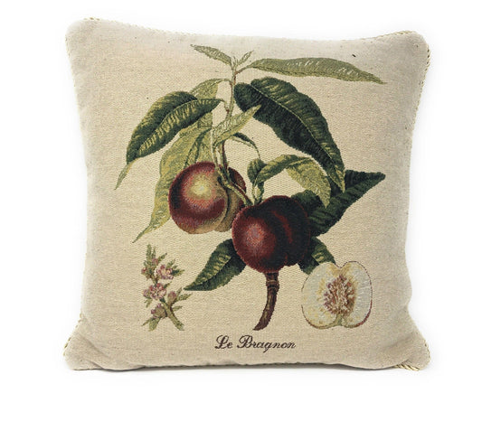 Nectarine Fruits Elegant Accent Throw Pillow Cushion Cover - 18" - Bumpkin Ranchwear