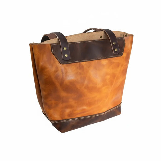 The Naomi Leather Tote Bag - Saddle Tan