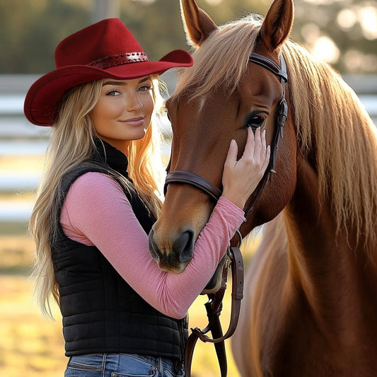 Outlaw Crimson Felt Cowboy Hat - Bumpkin Ranchwear