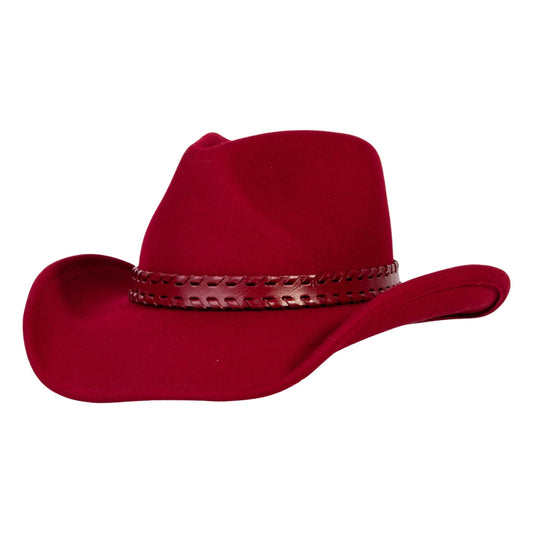 Outlaw Crimson Felt Cowboy Hat - Bumpkin Ranchwear