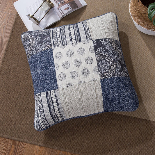 Patchwork Blue Pillow Sham - Bumpkin Ranchwear