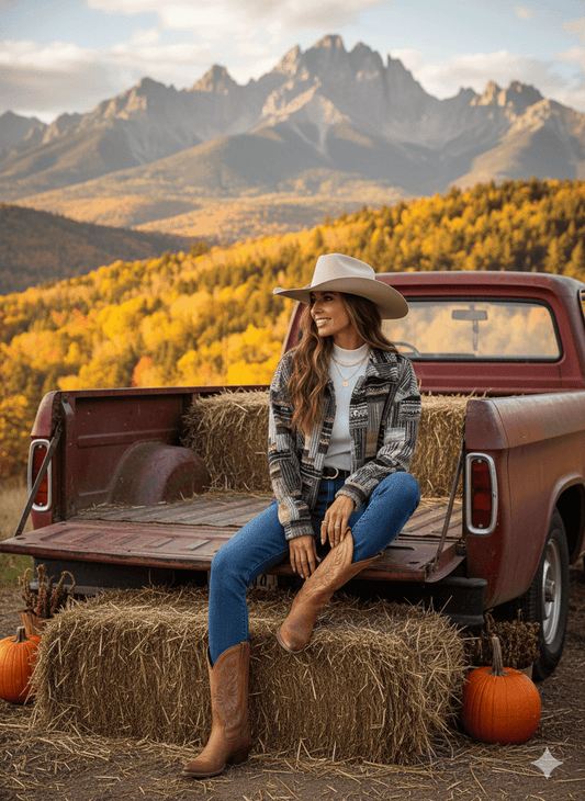 Patchwork Western Button - Up Dropped Shoulder Jacket - Bumpkin Ranchwear