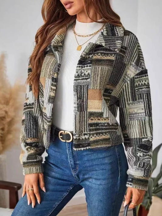 Patchwork Western Button - Up Dropped Shoulder Jacket - Bumpkin Ranchwear