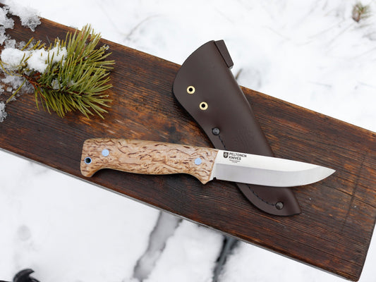 Peltonen M07 Ranger Puukko Full Tang, Curly Birch - Bumpkin Ranchwear