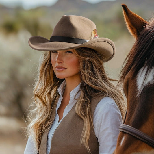 Prairie Tan Felt Cowboy Hat - Bumpkin Ranchwear