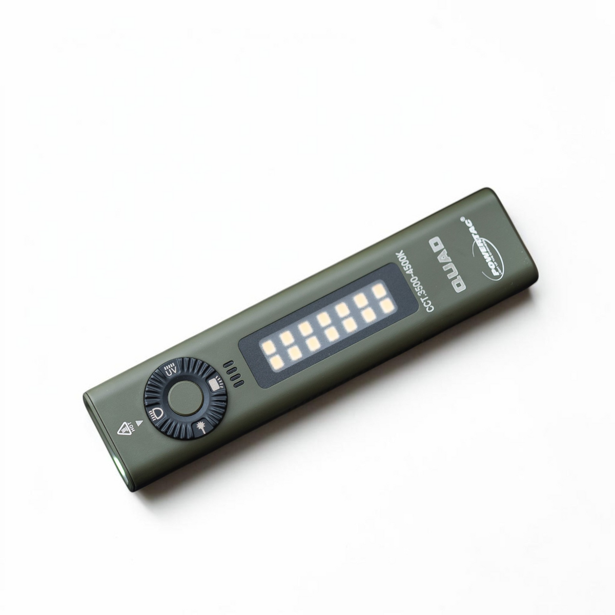 PowerTac QUAD 2000 Lumen 4-in-1 EDC Flashlight with UV & Green Laser