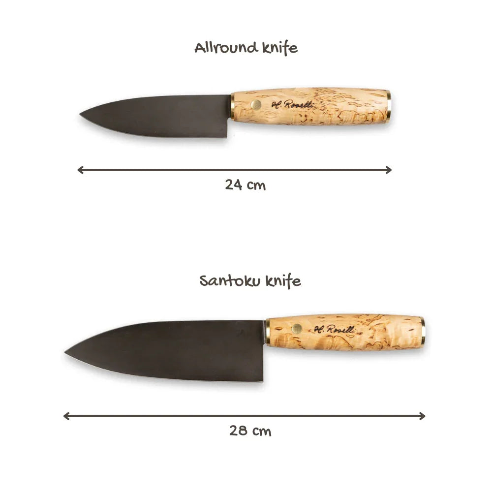 Roselli R780 Kitchen Knife Gift Set – Santoku & Allround Knife, Carbon Steel (Discontinued)