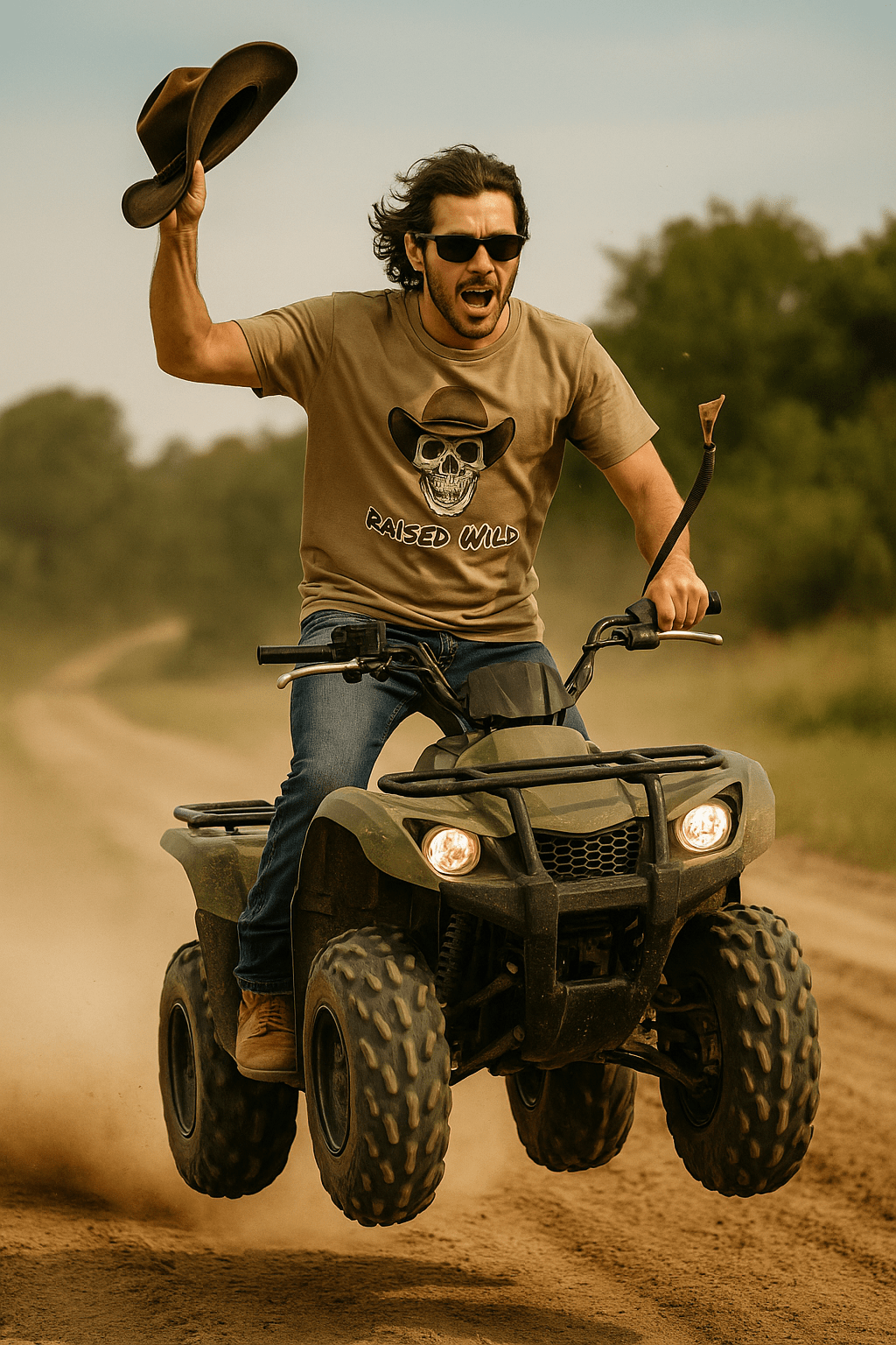 Raised Wild Cowboy Skull Tee - Bumpkin Ranchwear