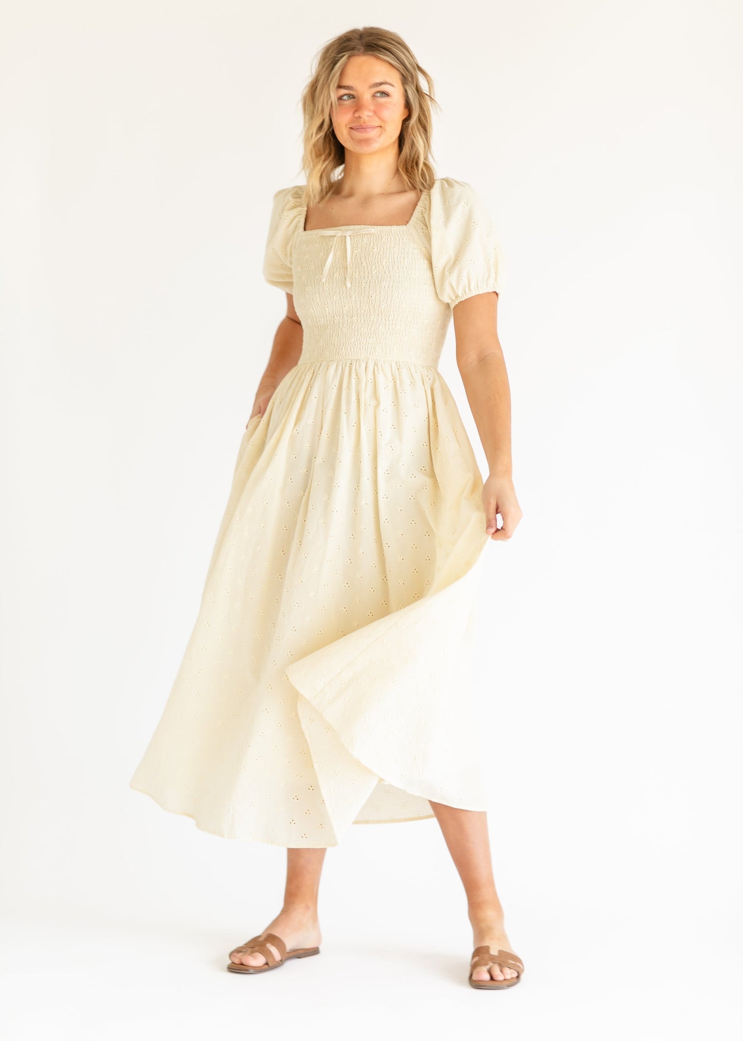 Rayna Eyelet Cotton Maxi Dress