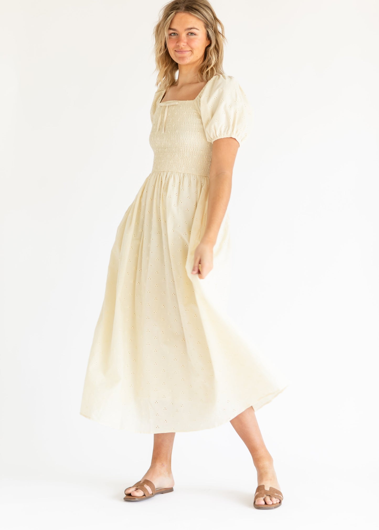 Rayna Eyelet Cotton Maxi Dress