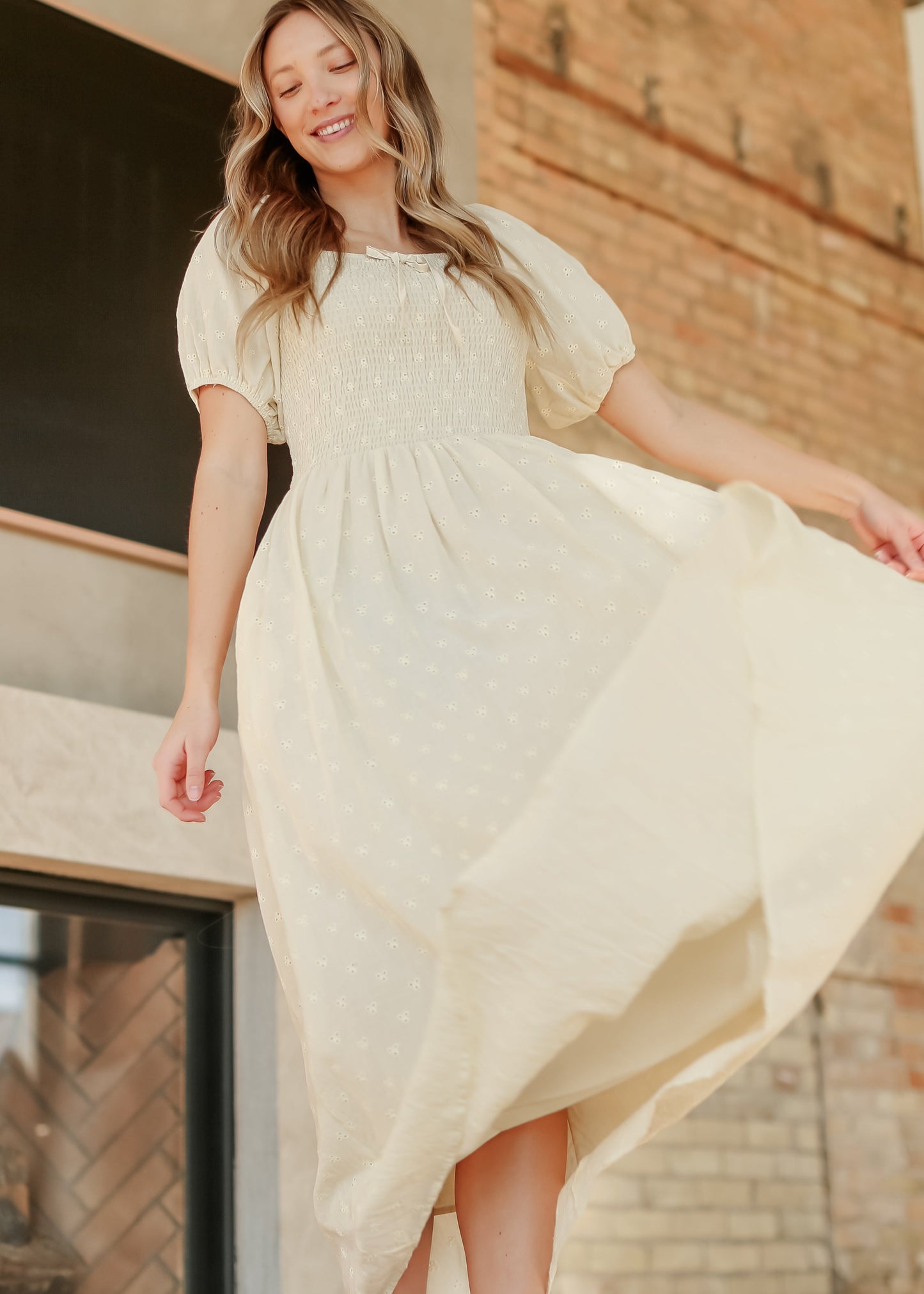 Rayna Eyelet Cotton Maxi Dress
