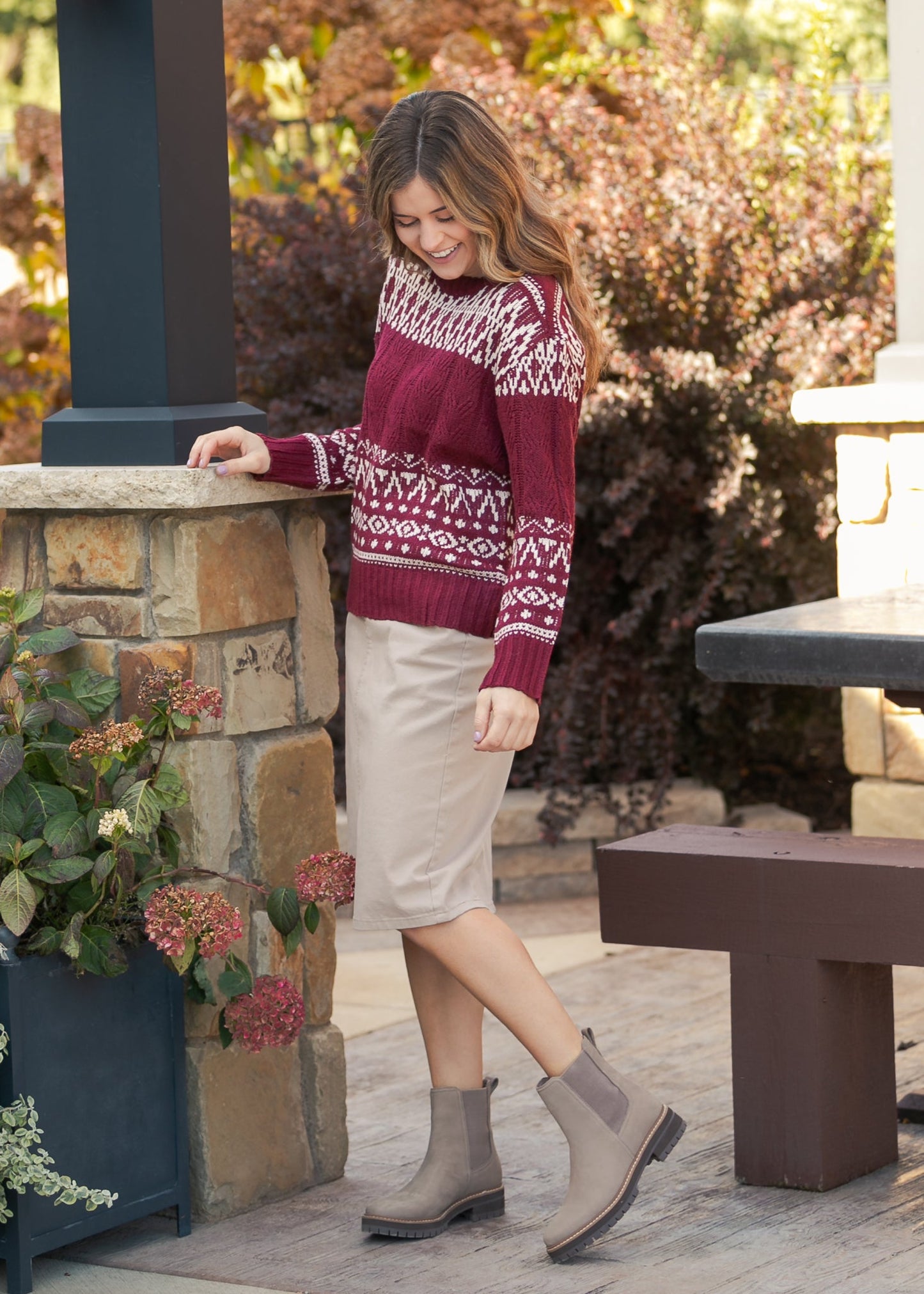 Remi Simply Taupe Denim Midi Skirt