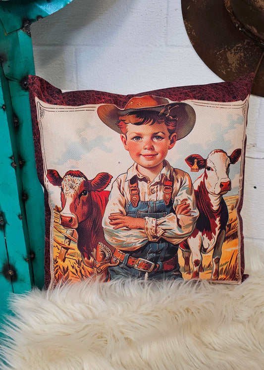 Vintage Cowboy Pillow Case