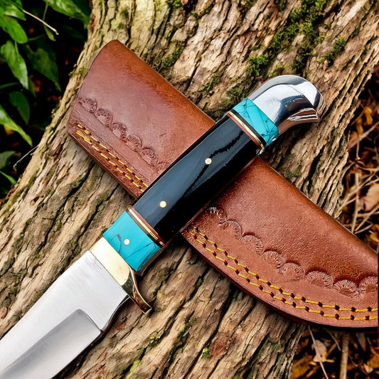 Custom Handmade Bowie Knife – D2 Steel, Epoxy Resin Handle